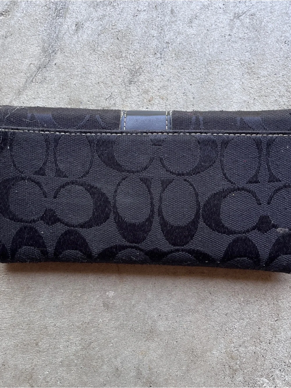 Coach Signature C Monogram Black Tri-Fold Wallet